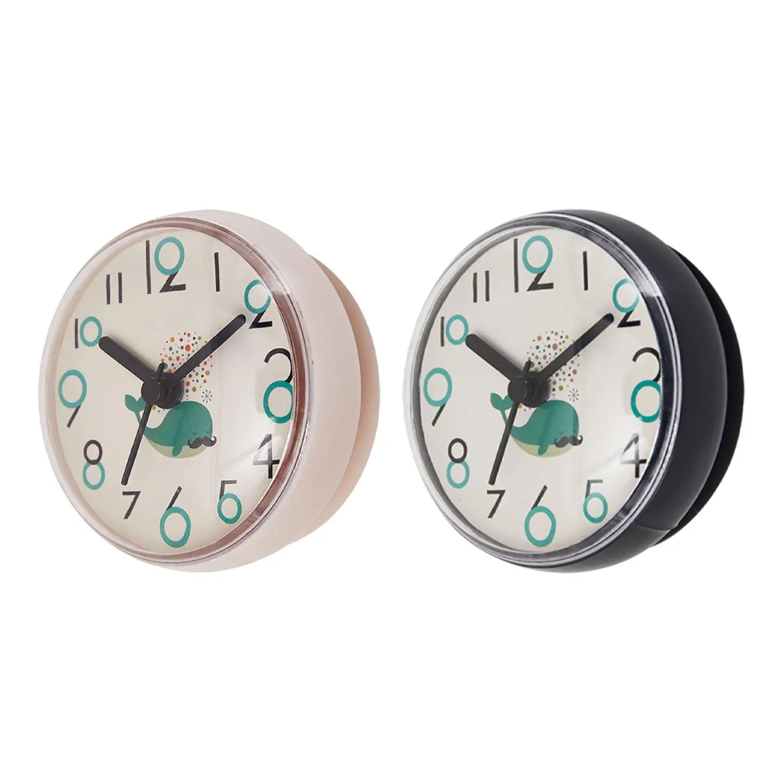 Bathroom Shower Clock Water Resistant Wall Hanging Simple Small Clock with Suction Cup for Living Room Toilet Pool Supplies