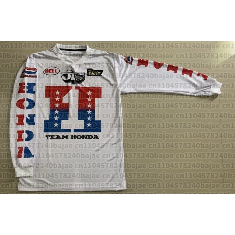 Honda Summer Moto ciclismo camiseta de manga larga transpirable Motocross Jersey para hombres y mujeres uniforme para entusiastas de la carreras de motocicletas