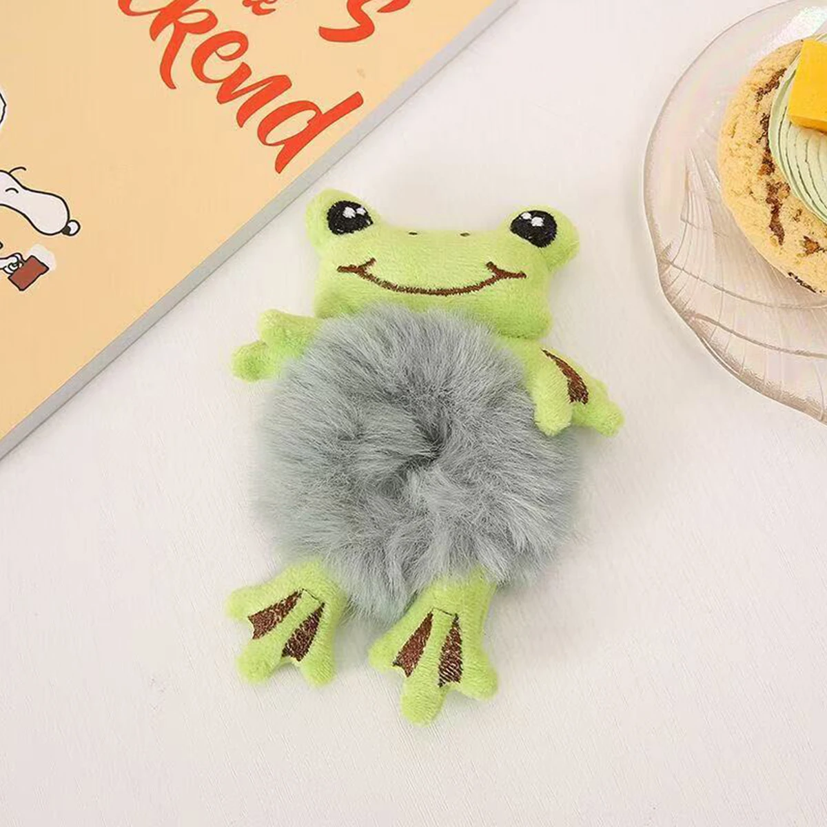 1pc Super Cute Cartoon Animal Doll Scrunchie, Autunno e Inverno Nuovo Peluche Coniglio Rana Mucca Cravatta Coda di Cavallo e Palla Corda per Capelli