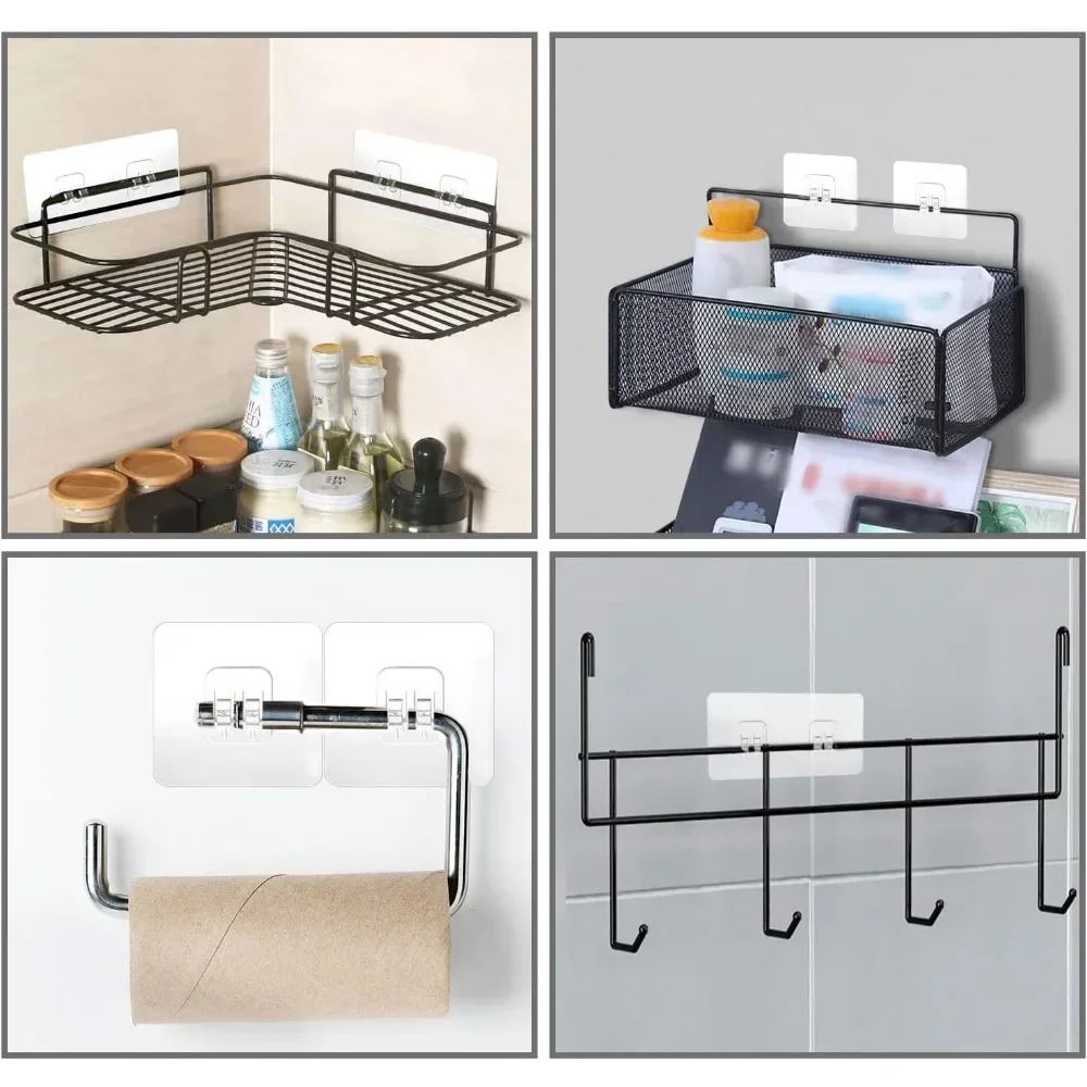 شفافة المنزل سلس لاصق السنانير الاكريليك قوية ذاتية اللصق السنانير الحمام المطبخ مخلب مشبك شماعات جدار شنق الرف