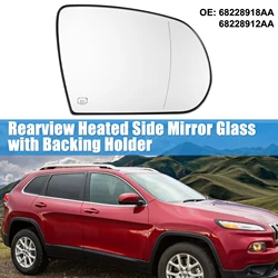 UXCELL Car Left Right Rearview Heated Side Mirror Glass for Jeep Cherokee 2014-2019 Replacement Heated Mirror Glass with Backing