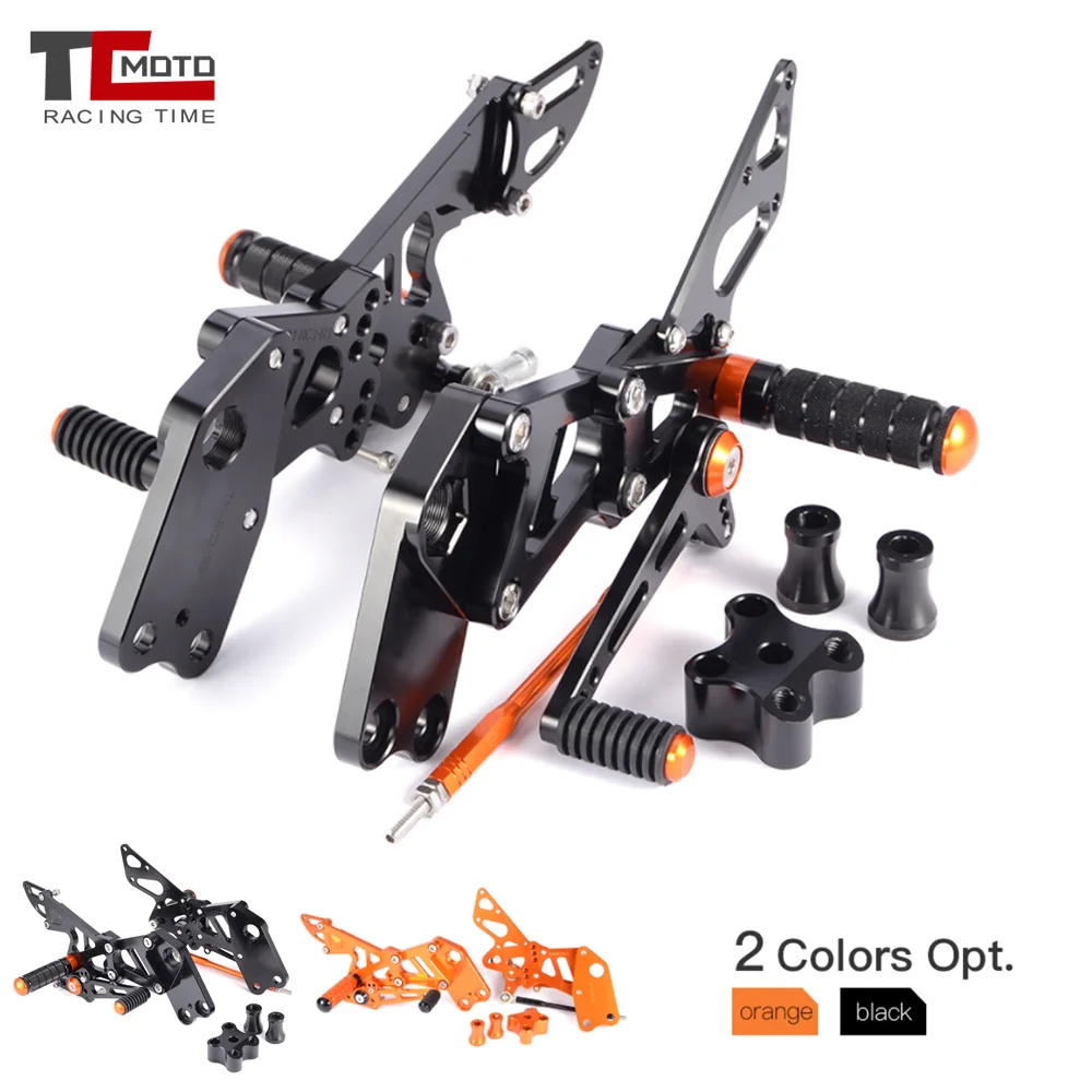 Motorcycle Adjustable Rearset Footrests Foot Pegs Pedals Rear For KTM RC125 RC200 RC390 RC 125 200 390 2014- 2021 2019 2018 2020