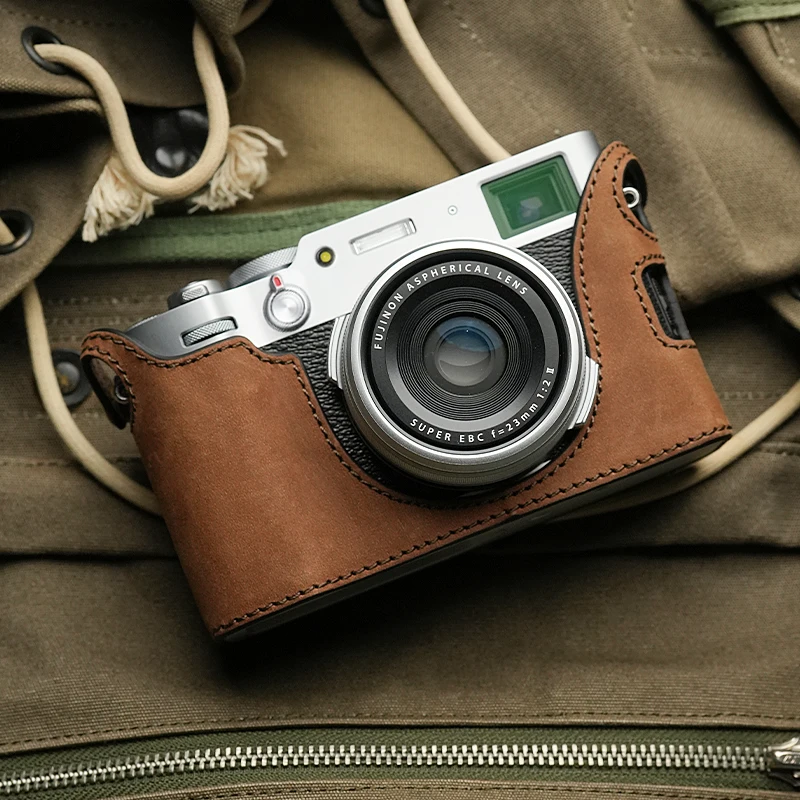 Mr.Stone for Fujifilm X100V protective leather camera case x-100v cowhide protective case  camera bag