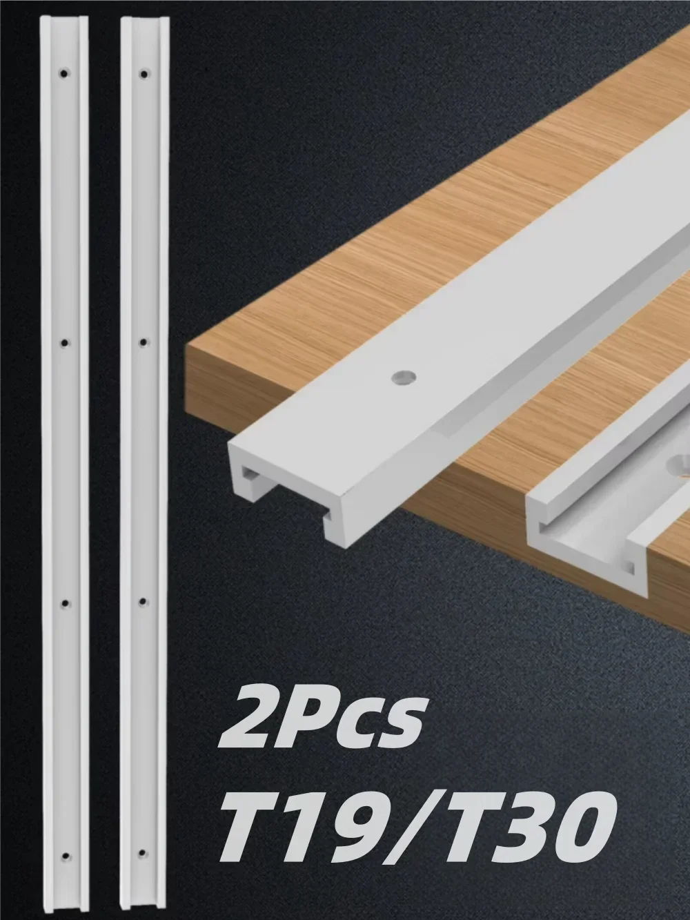 2er-Pack Holzbearbeitungs-T-Schienen, Hochbelastbare Aluminium-Gehrungsschienen für Frästische, Sägeleisten, Vorrichtungen und Klemmsysteme – Detail 2