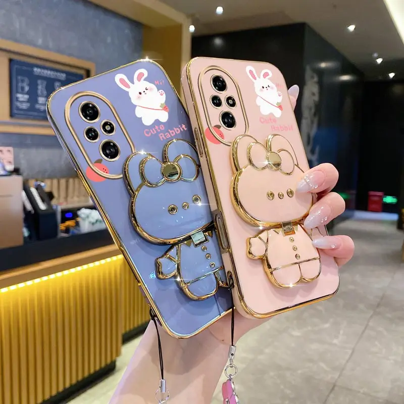 البرسيم حزام الحبل الجزرة لطيف أرنب حامل هاتف حافظة لهاتف هواوي الشرف 9X Pro 60 70 80 90 100 200 300 Pro Ultra Y9s