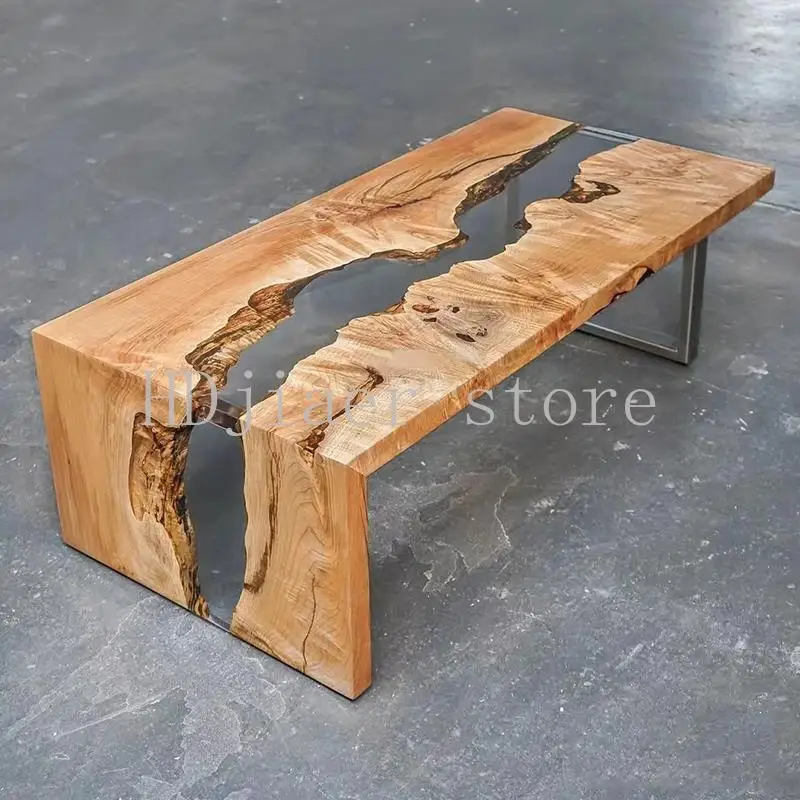 

Epoxy River Table Walnut Log Coffee Table Solid Wood Table Board