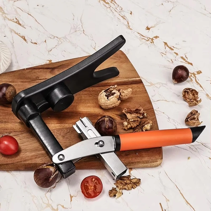 Chestnut Cutter Stainless Steel Chestnut Sheller Non Slip Handle Cracking Sheller Portable Nutcracker Chestnut Clip Kitchen Tool