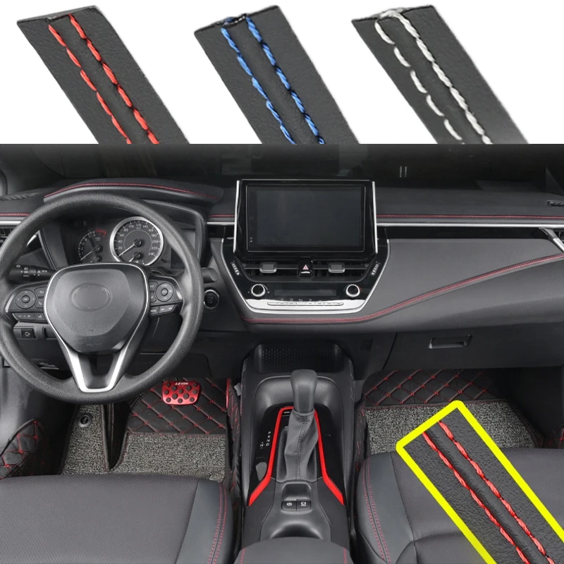 Self-adhesive Moulding Trim Car Interior Styling Dashboard PU Leather Decoration Line DIY Braid Strip Car Decoration