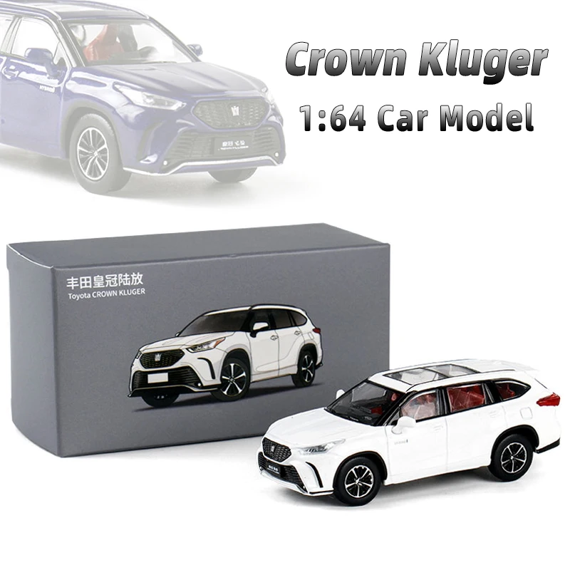 JKM 1/64 Toyota Crown Kluger Off-Road Vehicle Diecast Model Car Metal Chassis Shock Absorption Collection Model Ornaments