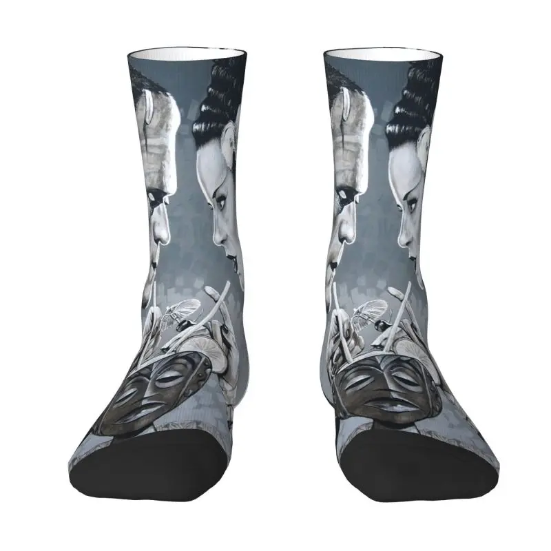 Cute Mens Bride Of Frankenstein Love Dress Socks Unisex Warm Comfortable 3D Printed Science Fiction Horror Film Crew Socks