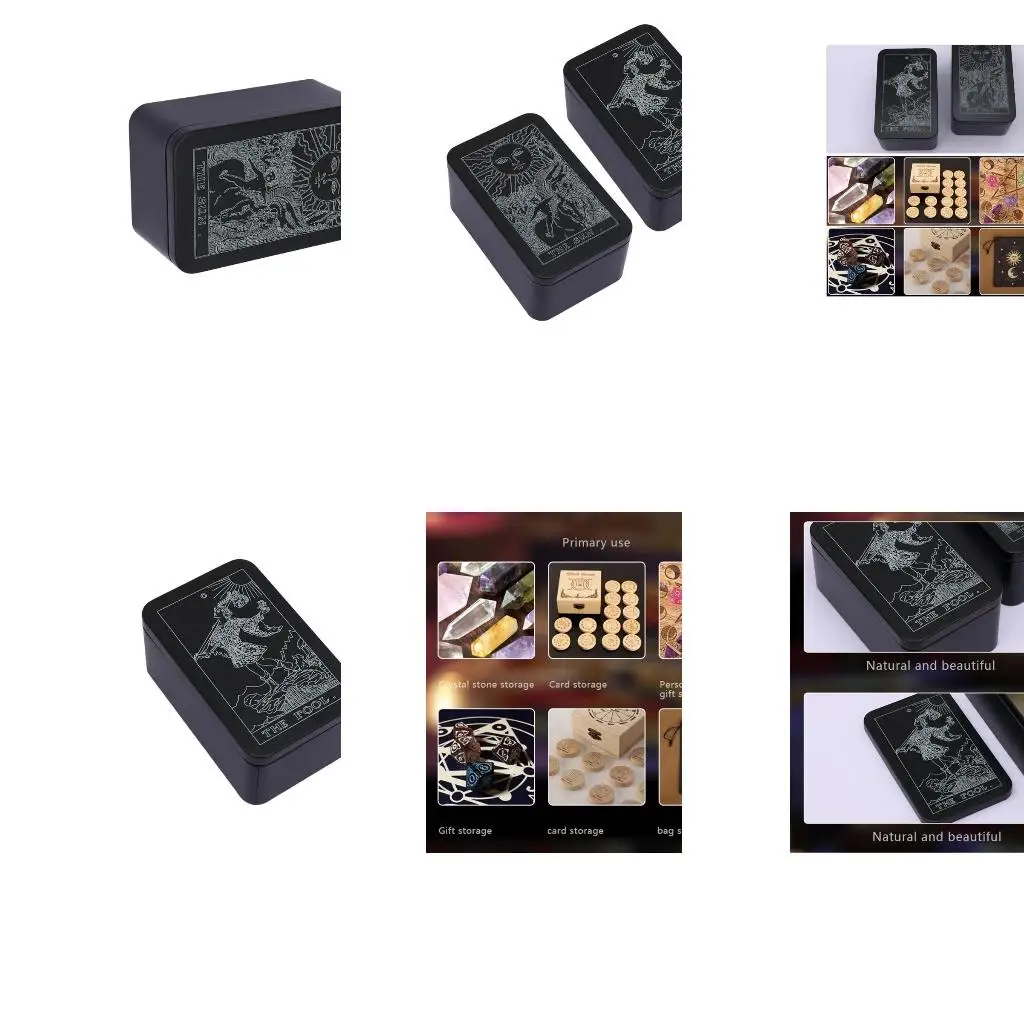 Q39E Playings Cards Box Trading Card Case Tarots Storage Can Card Organizers Card Case Empty Metal Storage Box for Game Cards