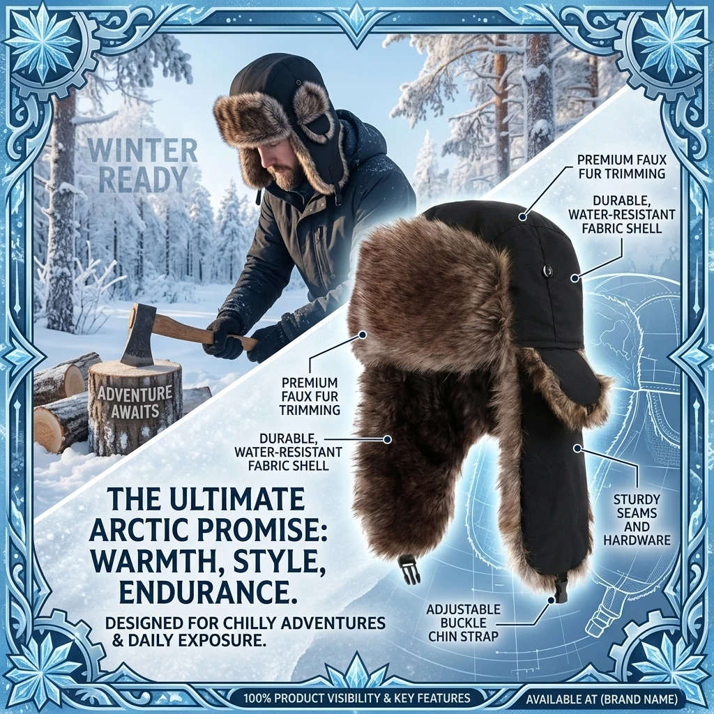  Mens Women Unisex Warm Trapper Aviator Trooper Earflap Winter Flaps Ski Hat Hats New Unisex Trapper Hat Trooper Ear Flap Cap