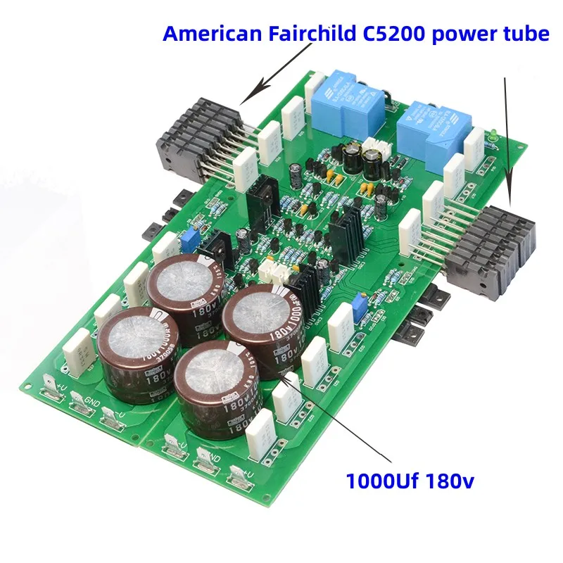 PR-800 1000W Class A / Class AB Professional Stage Audio Amplifier Board American Fairchild C5200 Power Tube