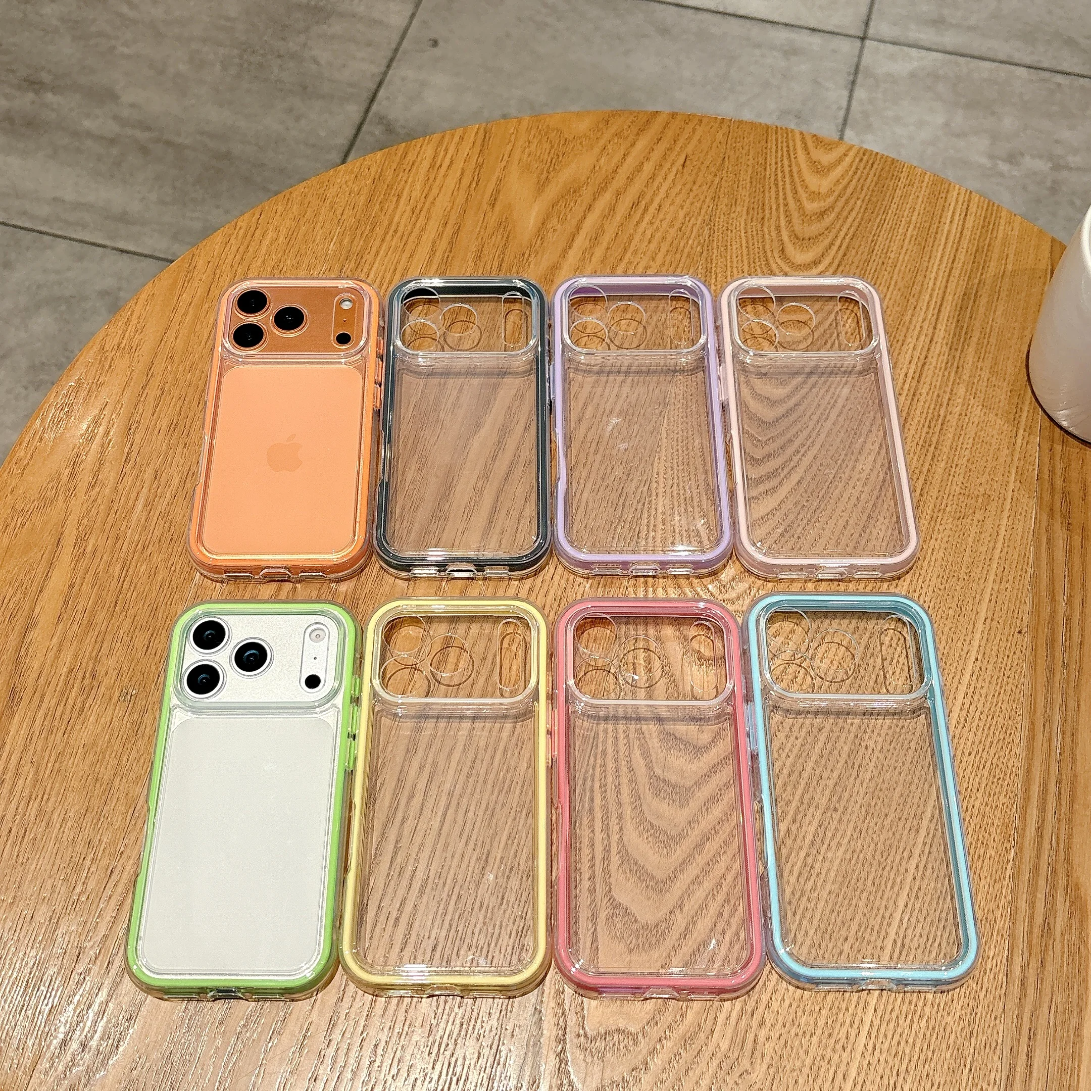 

Back Cover For IPhone 11 12 13 14 15 16 Pro Max 17 Pro Case Colorful Bumper Soft Tpu Shockproof Phone Case
