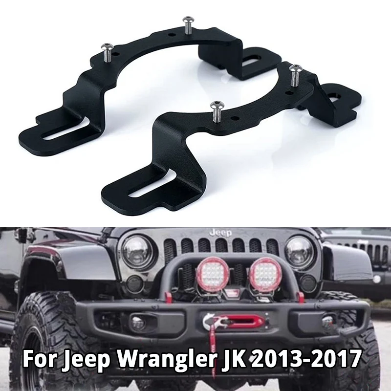 

4" LED Fog Light Mounting Bracket Adapter Front Bumper Lamp Holder For Jeep 13-18 Wrangler JK 10th Anniversary Edition Parts