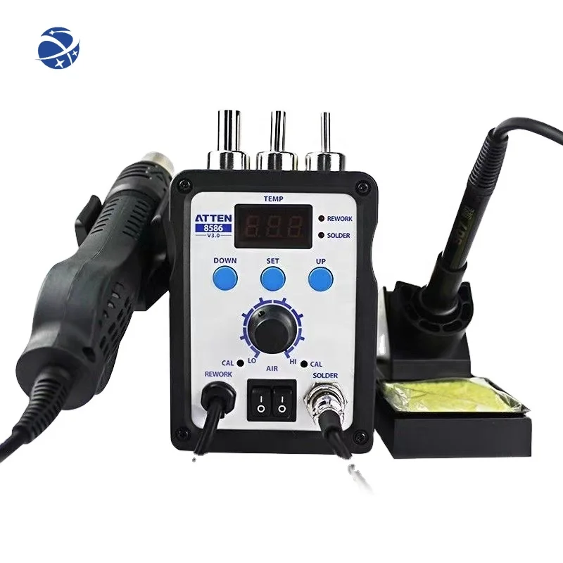 

YyhcATTEN AT-8586(V3.0) 2 In 1Lead Free Constant Temperature Adjustable Temperature Hot Air Gun Hot Air Rework Soldering Station