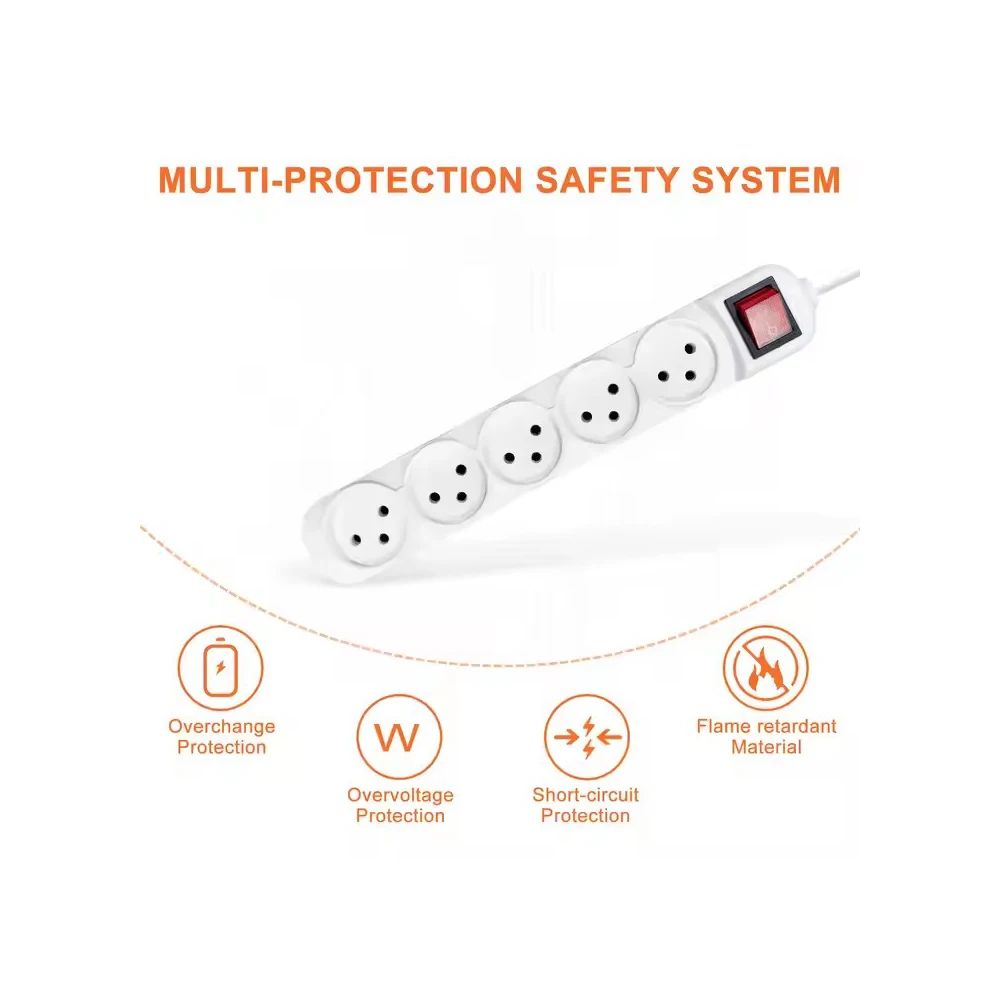 قطاع الطاقة إسرائيل التوصيل منافذ 3/4/5 طريقة التيار المتناوب الكهربائية مآخذ التبديل 16A سلك 1 متر تمديد الحبل الحائط للمنزل مكتب