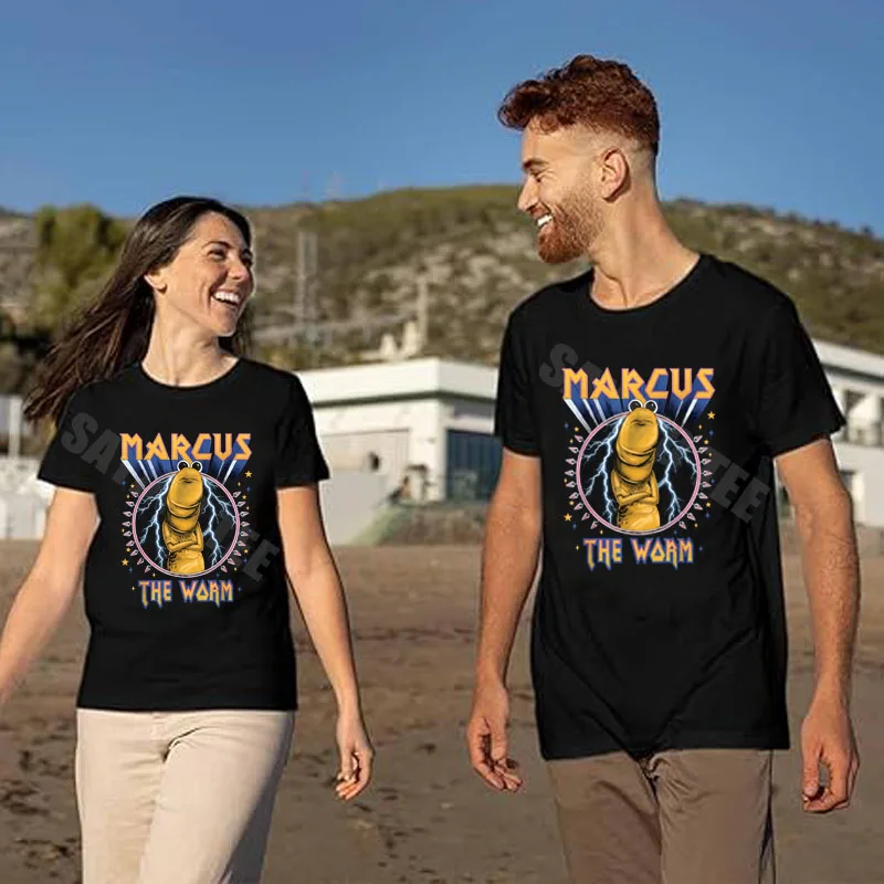 Engraçado marcus o minhoca heavy rockworm humor meme camiseta feminino masculino y2k streetwear roupas novidade presente blusas de manga curta