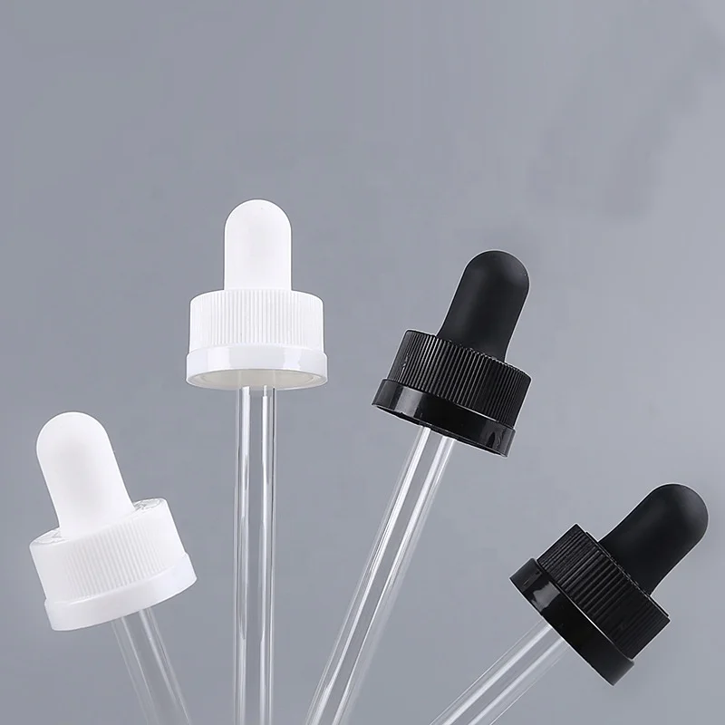 

50Pcs 18mm 410 Child-proof Plastic Dropper Pipette Cover Child Resistant Glass Dropper Lids for 5ml-100ML Essential Oils Bottle