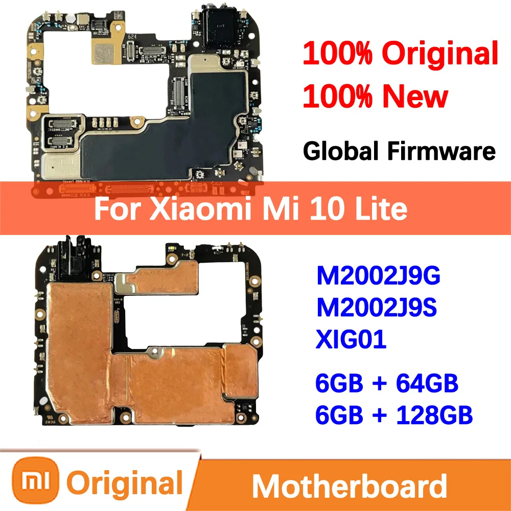 100% Brand New Original Motherboard for Xiaomi Mi 10 Lite Mainboard 10 Youth Logic Circuit Board Plate Global Unlocked Full Work