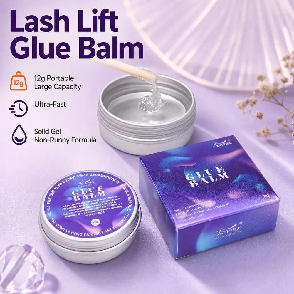12g Solid Eyelash Lift Glue Fixing Adhesive Non-irritating Fragrant Eyebrow Solid Glue Lifting Lashes Balm Ironing Tool