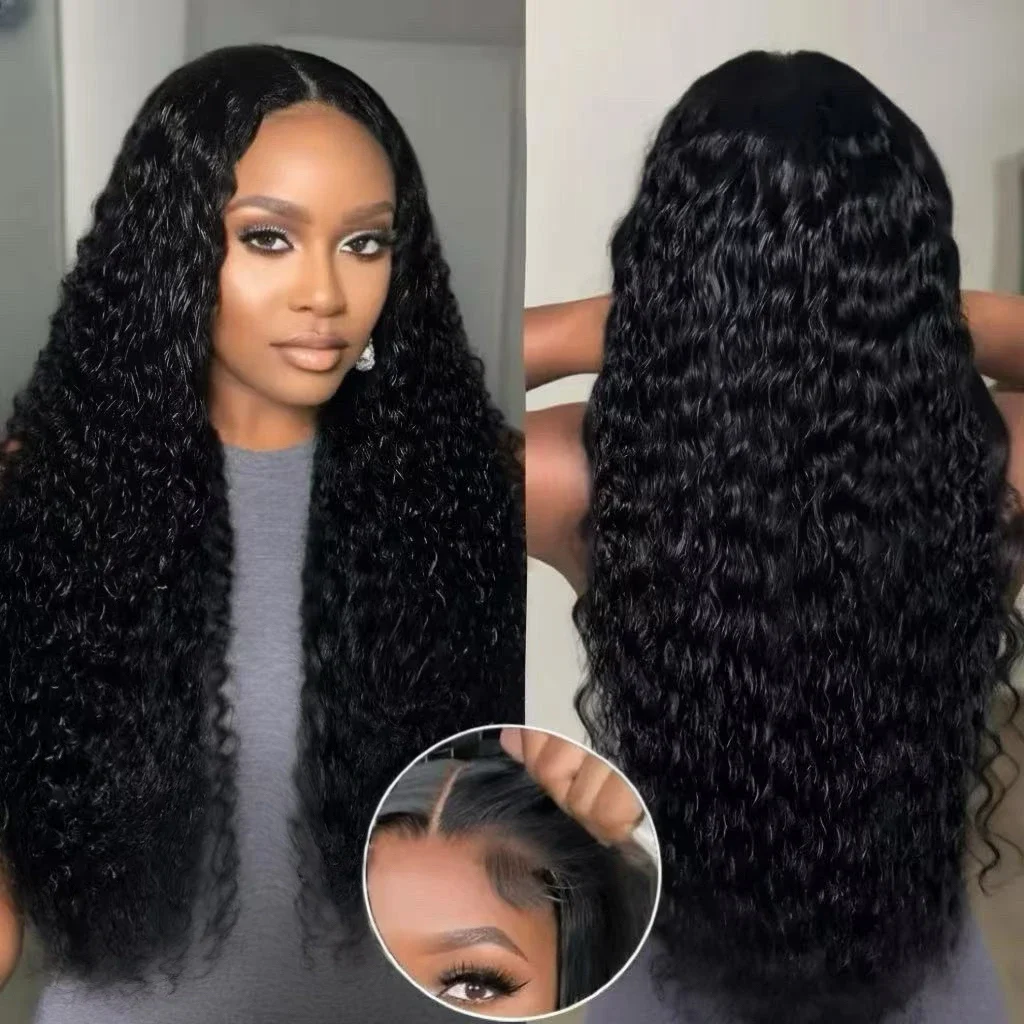 วิกผมแท้บราซิล 100% แบบลอนลึก 7x6 นิ้ว ไม่ต้องใช้กาว ตัดแต่งทรงแล้ว พร้อมเชือกผูก HD Lace Frontal สำหรับผู้หญิง