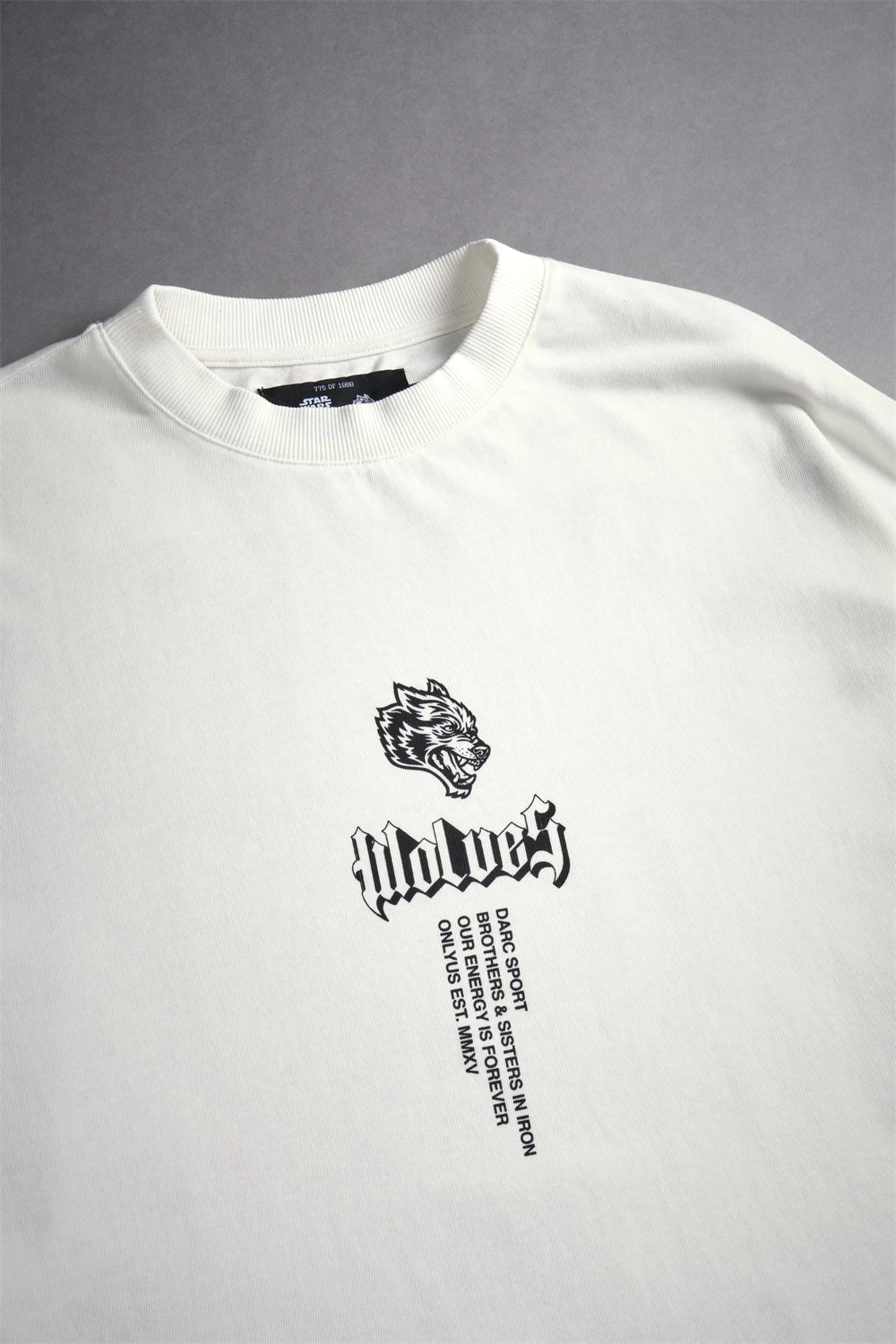 DARC SPORT Cotton GYM Co-Brand Printed O-Neck Casual T-shirt Men Women Short Sleeved Wolves T Shirts New Summer US SIZE Tops Tee