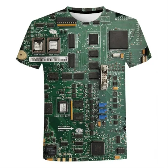 

Electronic Chip Hip Hop T Shirt Men Women 3D Machine Printed Oversized T-shirt Harajuku Style Summer Short Sleeve Tee Tops T6