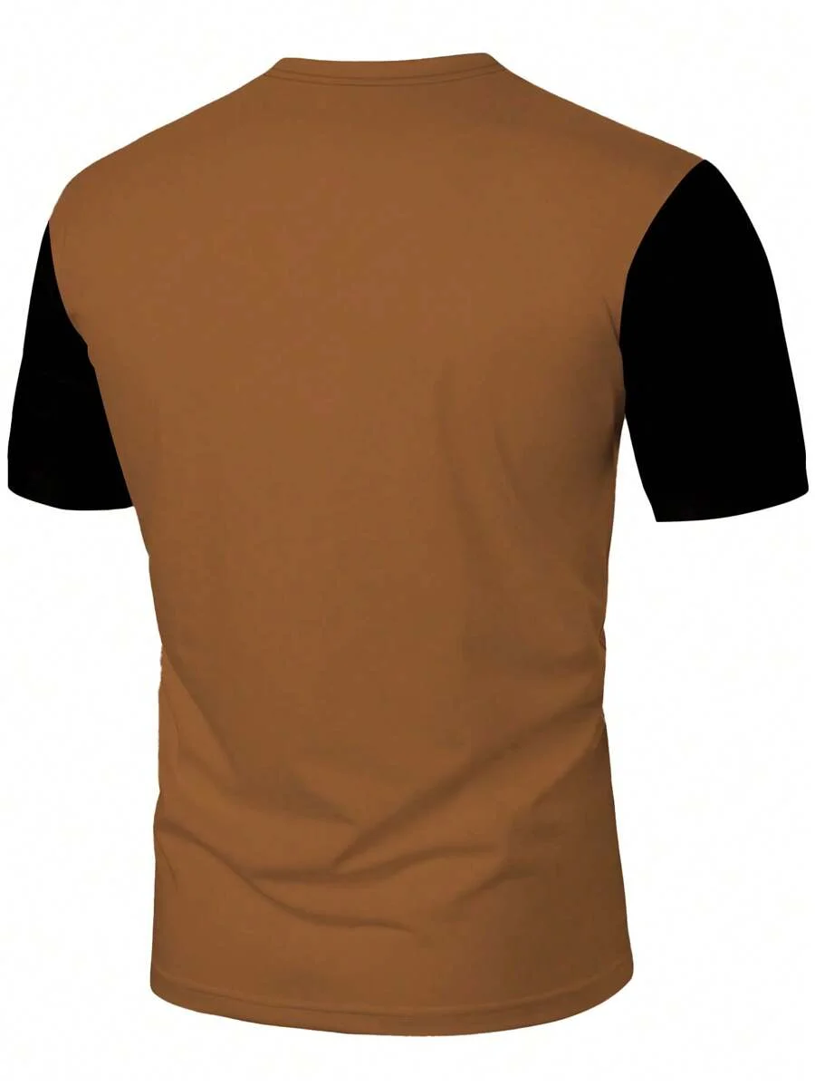 A Men's Personalized Pattern Printed Short-Sleeved T-Shirt for Comfortable and Breathable Summer Wear