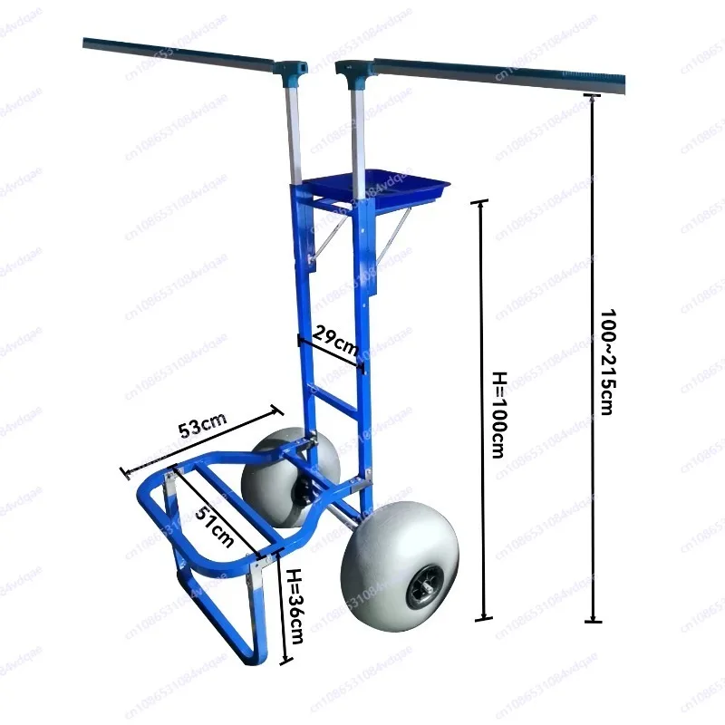 Carro de aluminio plegable, camión con plataforma de PU de cuatro ruedas, camión de pesca en la playa