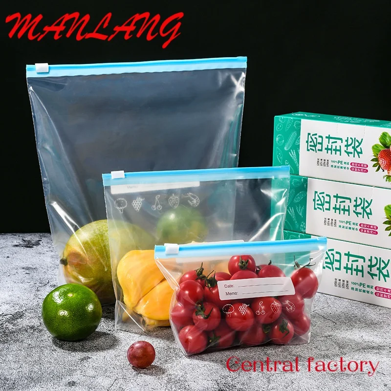 Custom  Easy to tear transparent Food packaging tote slider stand up zipper bag plastic pouch