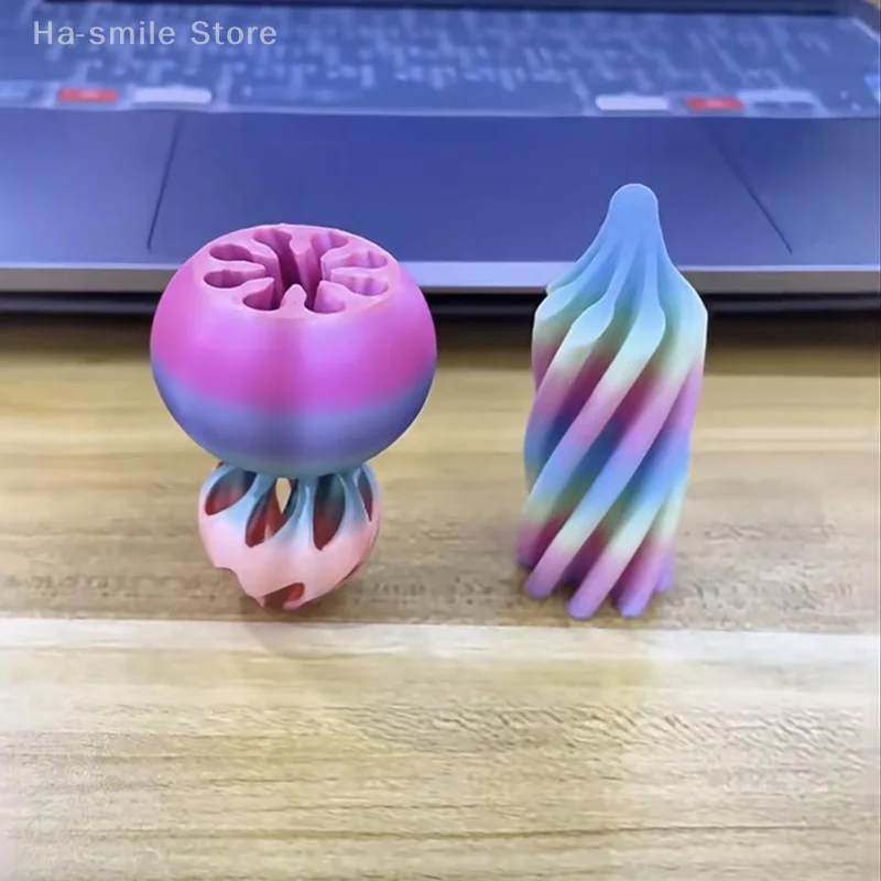 3D-geprint kalebas draaiend speelgoed verlicht stress en angst activiteit uitrusting bal flexibel fidget speelgoed vingertop spinner voor kinderen volwassenen