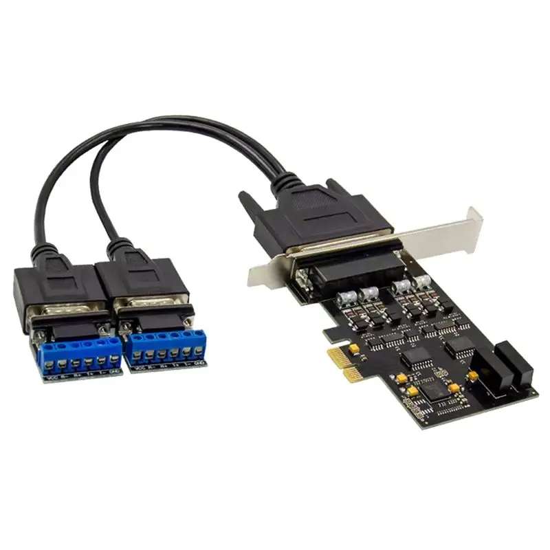 ABRI-Parallel Port DB25 25Pin PCIE Riser Card Pcie X1 17V352 2S RS232/RS485 Communication Control Cards PCI-E Express Cards