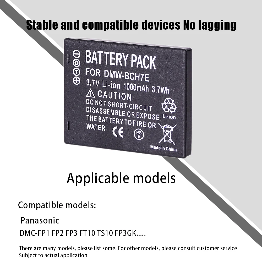 DMW-BCH7E Rechargeable Camera Battery For Panasonic DMW-BLH7PP Lumix DMC-GM5 GM1 DMC-GF7 DMC-GF8 GF9 LX10 LX15 1100mAh view 6