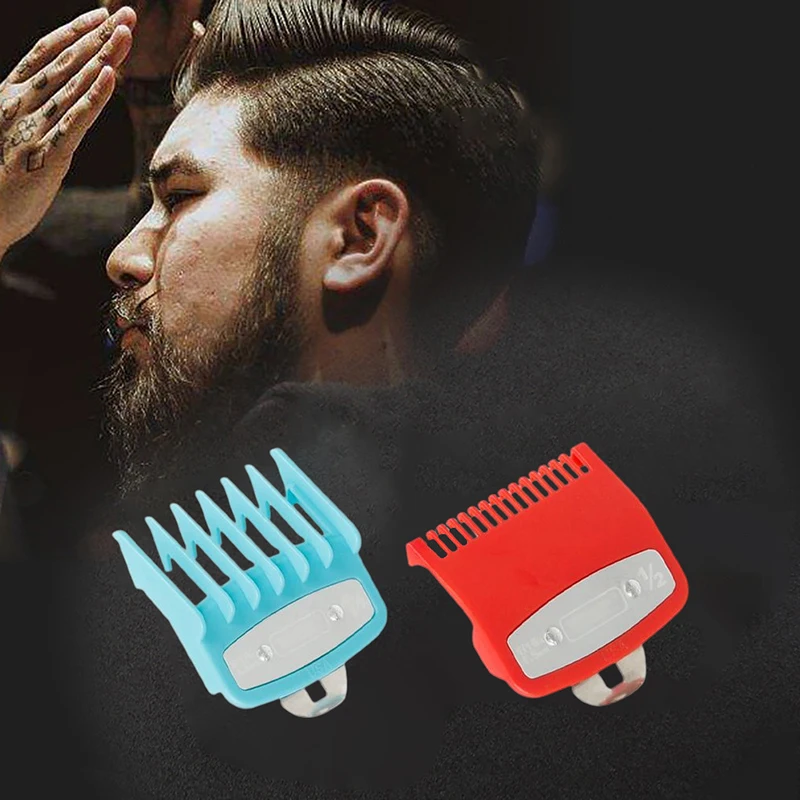 Z. 2Pcs 1.5/4.5mm Electric Hair Clippers Limit Comb Haircut Calipers Electroplating Limit Comb Positioning Comb Beard Trimmers