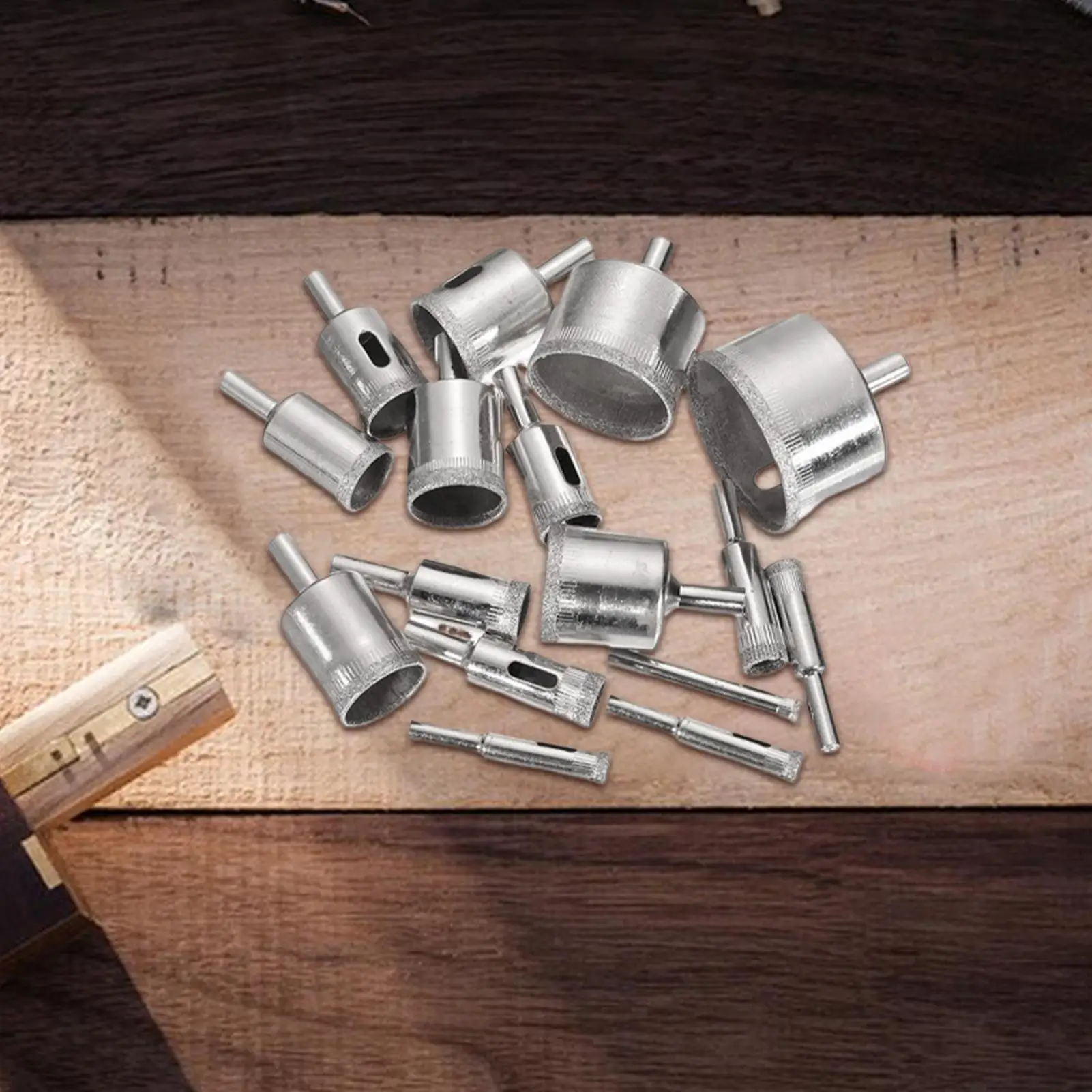 

Hole Saw Drill Bit 16 Pieces Tile Drill Bits Carbon Steel Tile Hole Cutter For Enlarging Groove Cutting Punching Drilling
