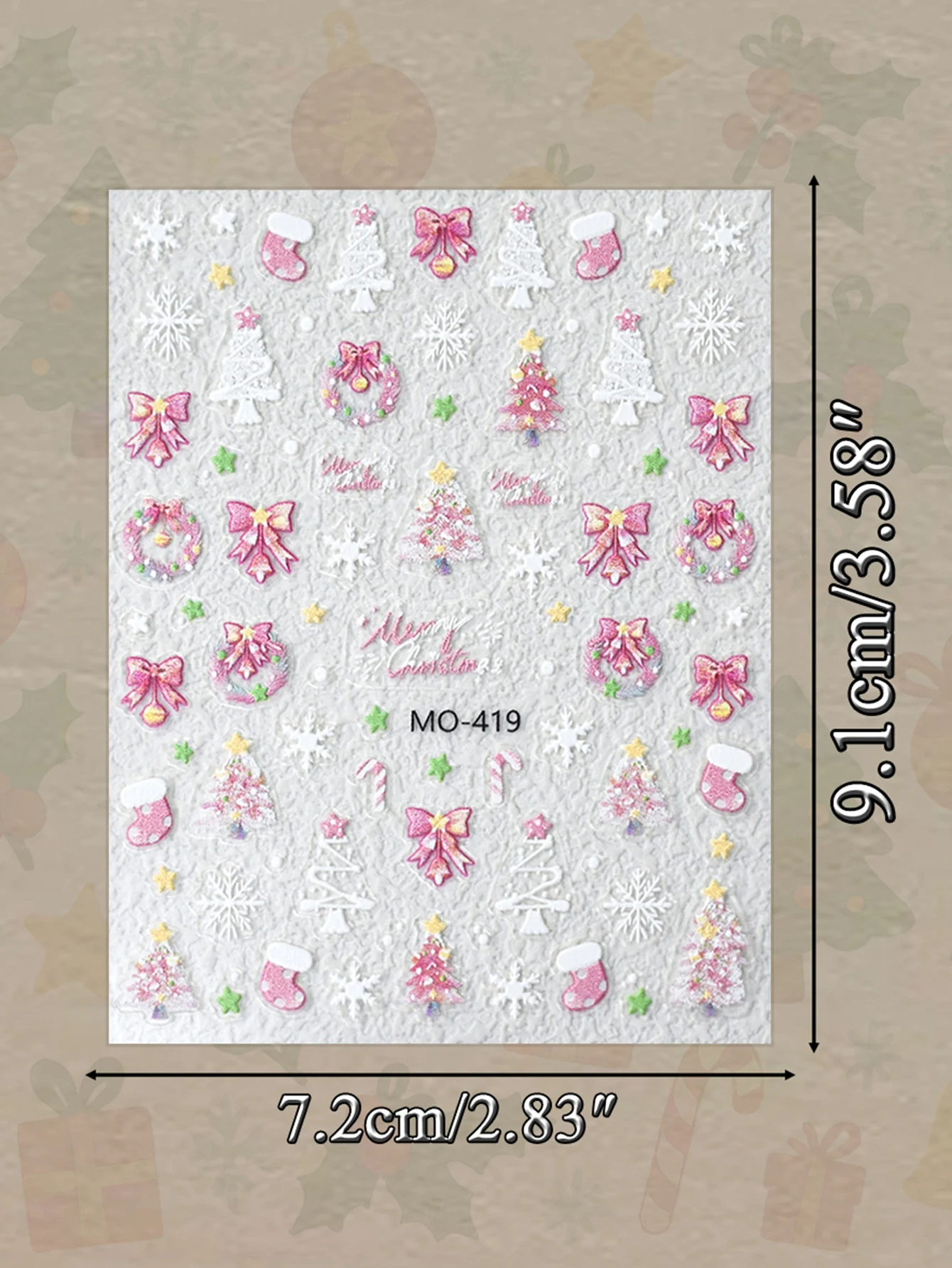 3/6 ورقة عيد الميلاد مسمار الفن ملصقات ندفة الثلج شجرة سانتا تنقش مسمار الشارات لقضاء عطلة مانيكير الديكور #3