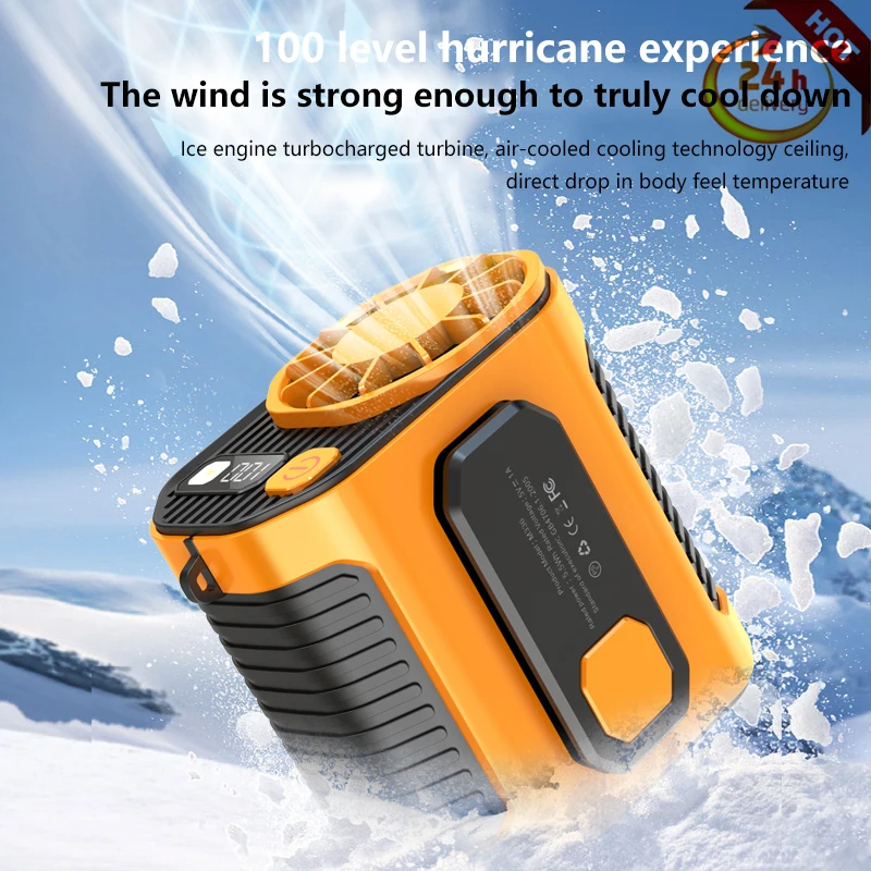 M336 Outdoor Waist Mounted Fan high speed Large Capacity 10000mAh Battery Anti Drop Shock Outdoor Traveling Air Conditioning Fan