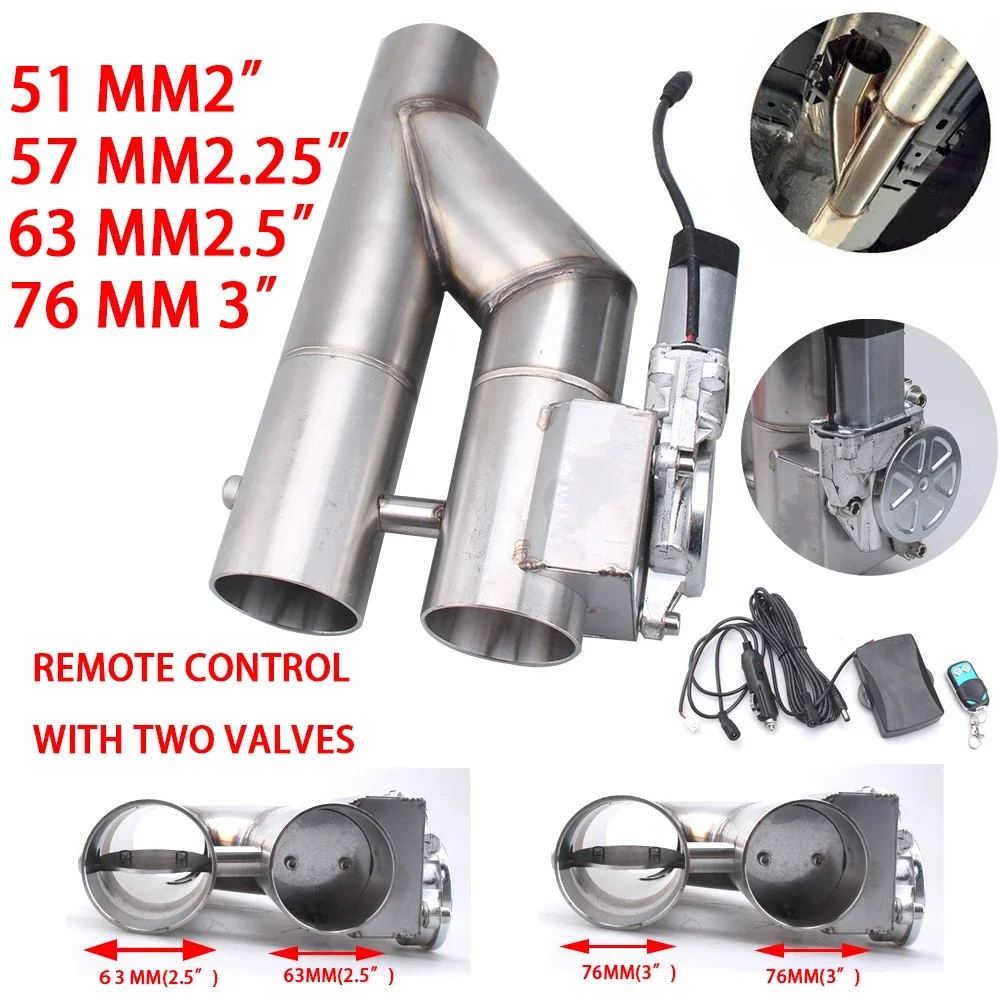 Universal Electric Exhaust Cut Out Valve Muffler Kit Double Valve 2.25'' 2.5'' 3'' for Exhaust Pipes - view 4