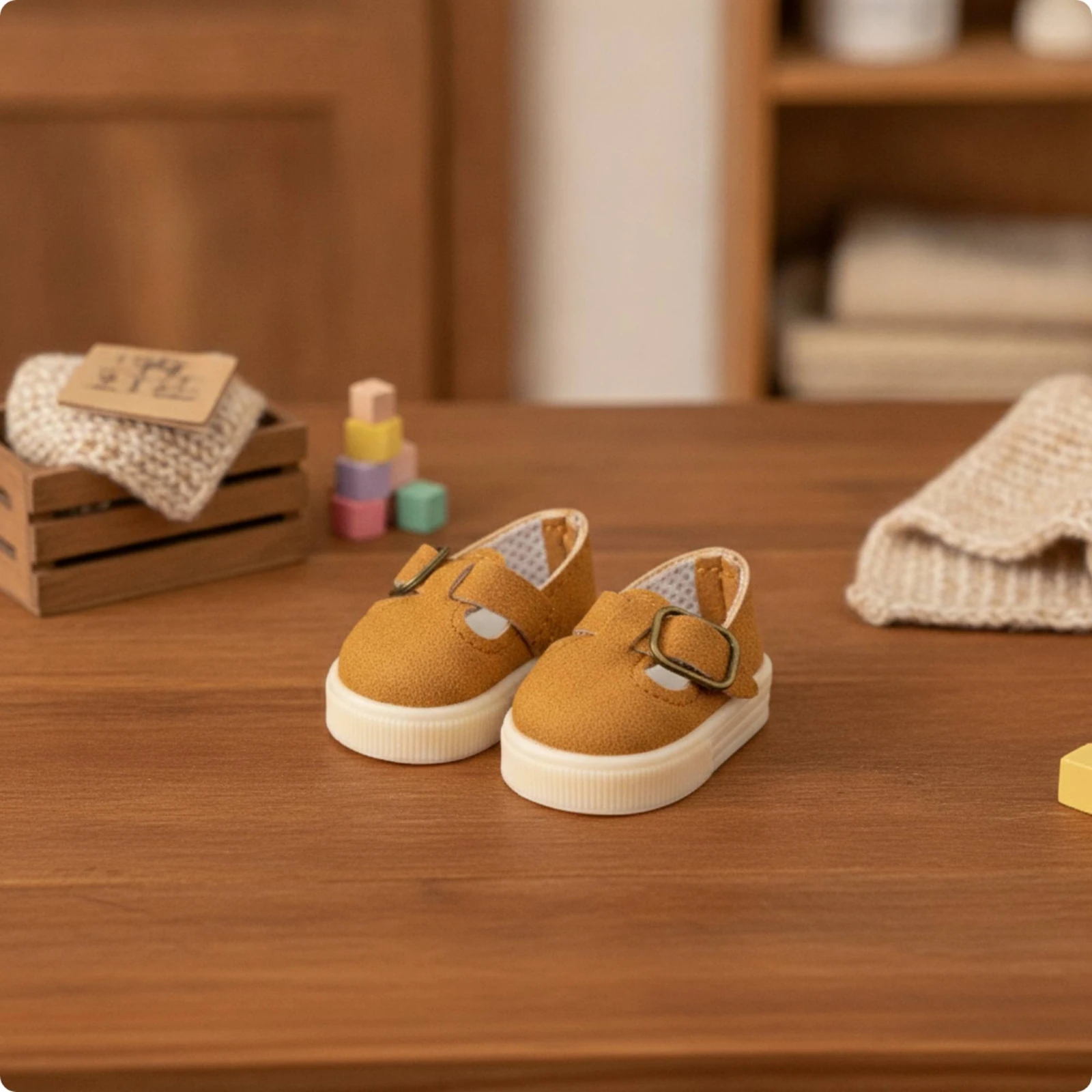 Doll Mary Janes with Buckle Dressy BJD Doll Shoes Mary Janes Casual Miniature Leather Shoes with Buckle Sturdy for Photo Shoots