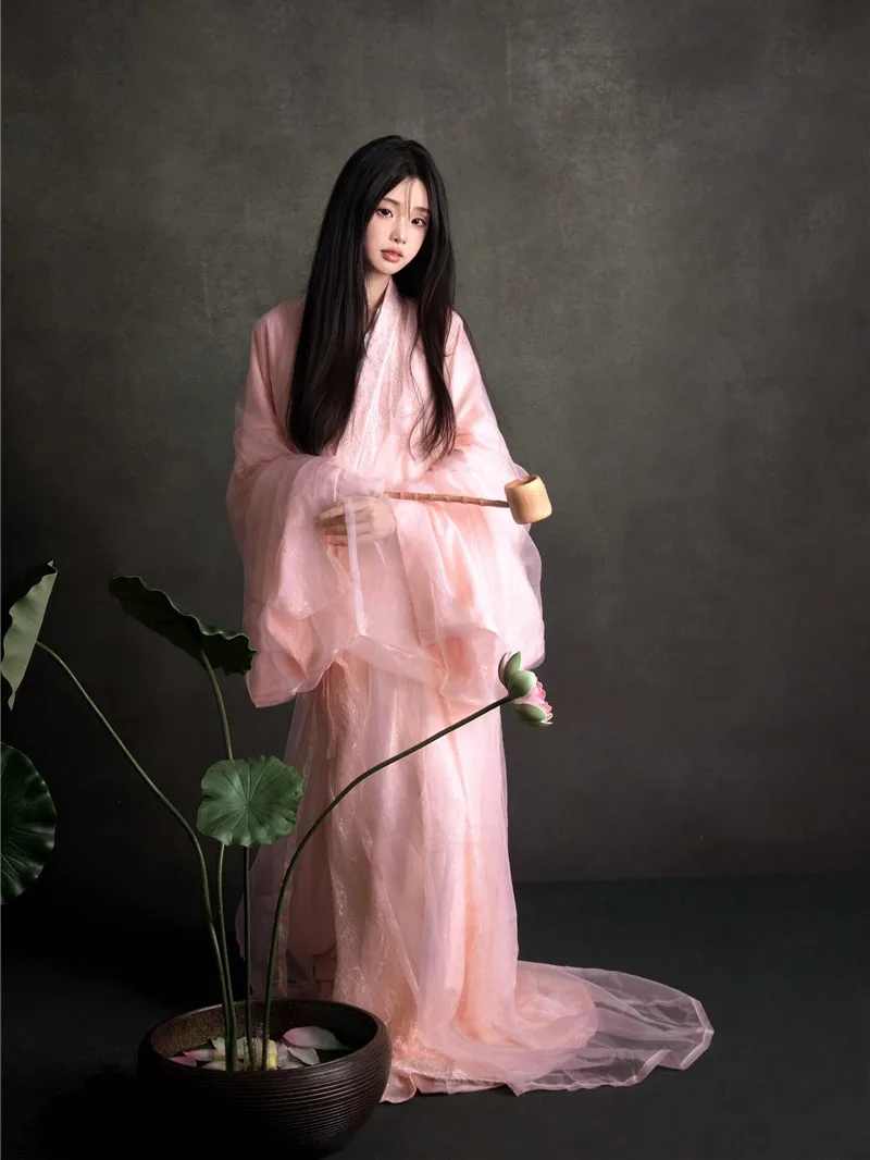 

Pink Lotus Hanfu Women's New Sle Portrait Photoaphy Studio Costume Traditional Chinese Clothing nan Super Fairy T