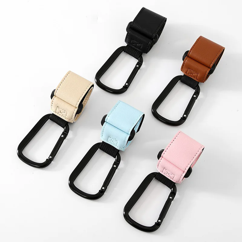 

Baby Stroller Hooks Portable Infant Carriage Hook Multifunctional Leather Aluminum Alloy Hook Stroller Accessories