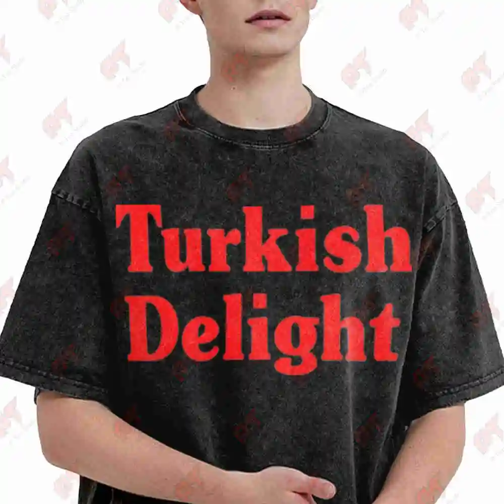 Turkish Delight Retro Heart Typography Vintage Washed Tee Pure Cotton T-Shirt