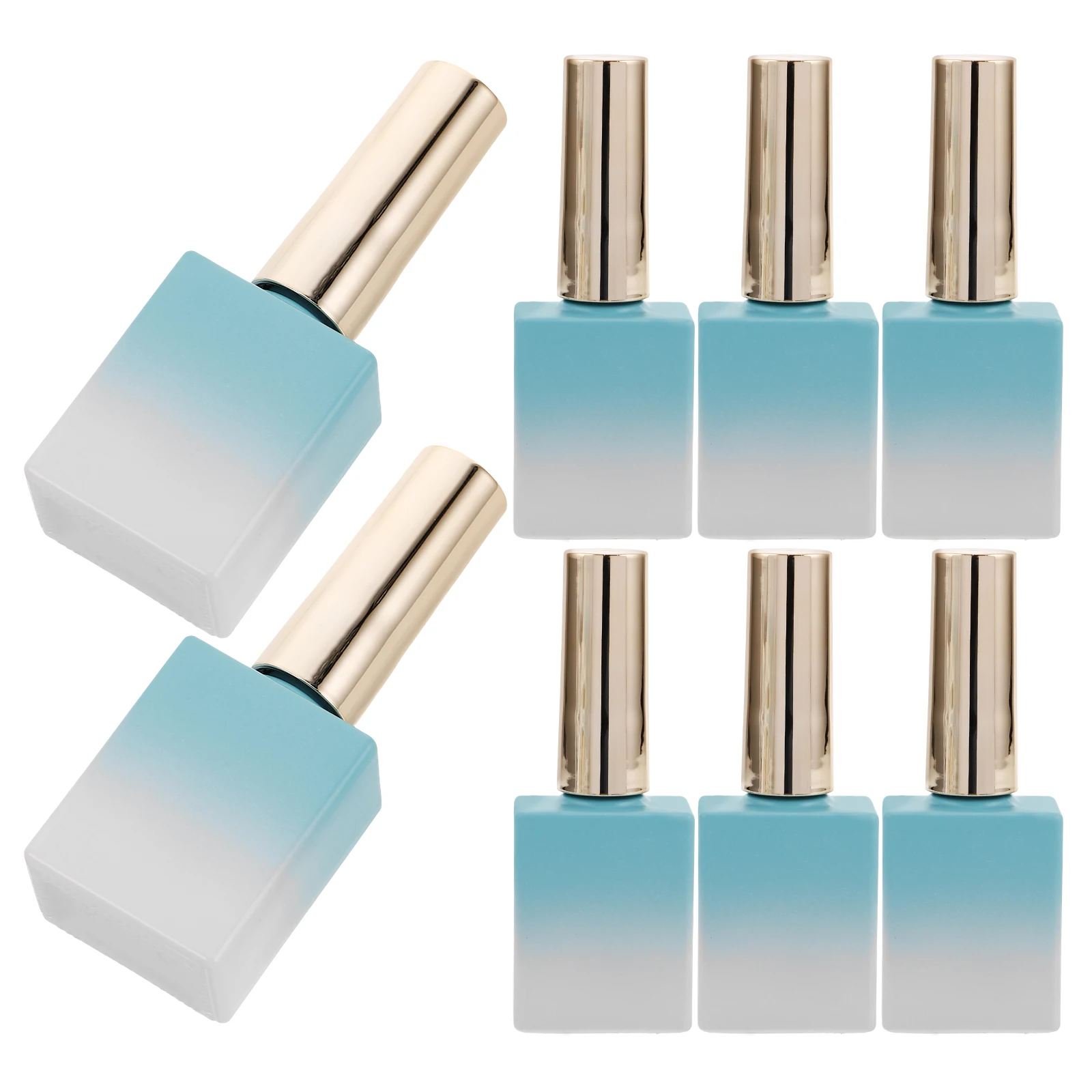 

8pcs Nail Polish Bottles 11 7ml Glass Gradient Brush Cap Refillable Vials Sample Containers Manicure Containers