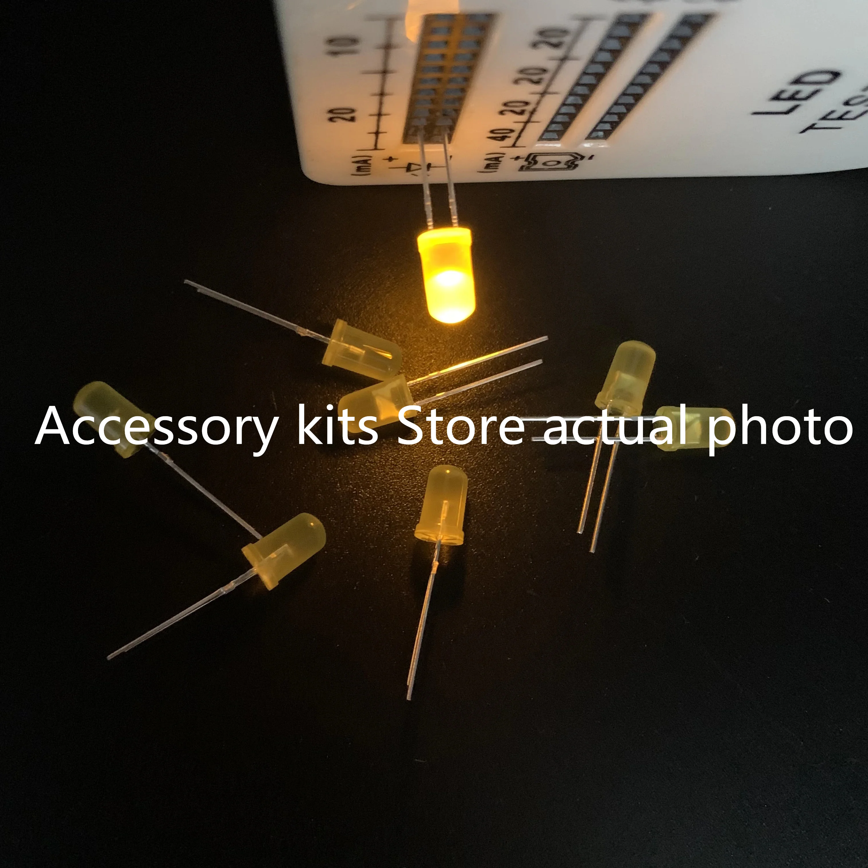 5Mm Led F5 Gele Highlight Gele Emitting Diode Gele Korte Pin Ronde Kop (50 Stuks)