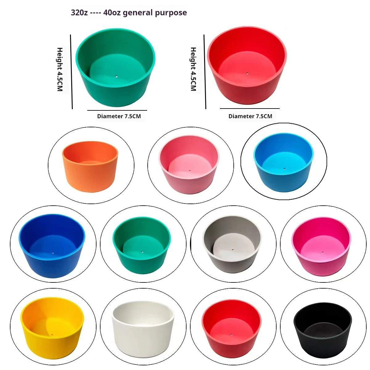 7.5cm Silicone Boot Non-Slip Cup Sleeve for 40oz Cup Tumbler Ice Flow Flip 30oz 20oz Water Bottle Bottom Sleeve Cover 3 inch