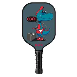 Kids Pickleball Paddle Cartoon Print Lightweight Glass Fiber Children Pickleball Racket Pickleball Accessories Tennis Racket