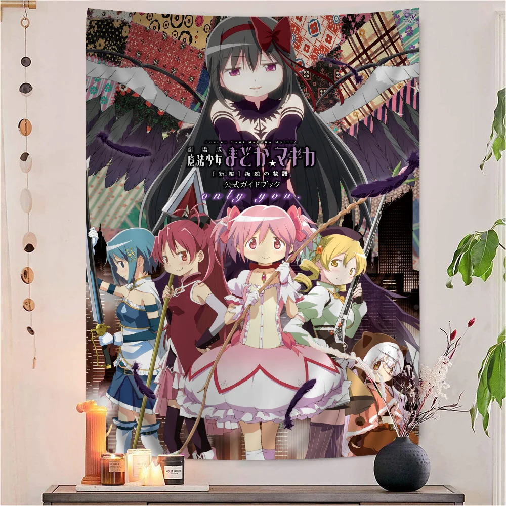 

Puella Magi Madoka Magica Cartoon Tapestry For Living Room Home Dorm Decor INS Home Decor