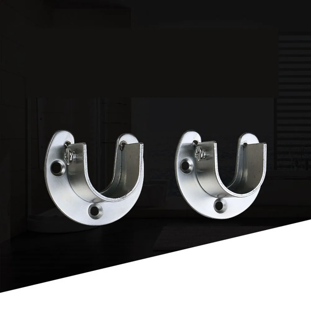 

4pc 32Mm Stainless Steel Clothes Rail Bracket Heavy Duty Closet U-Shaped Rod End Supports Rust Resistant Easy Install Shower