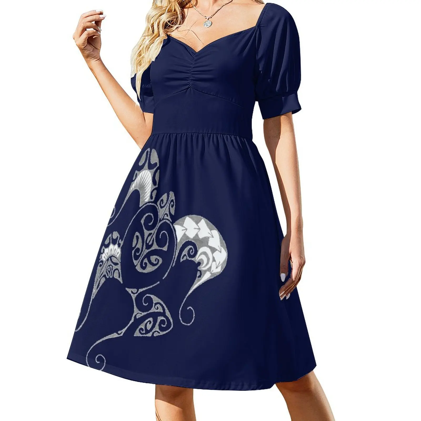 

Polynesia tatoo art ocean turtle Short-Sleeved Dress summer dress daily women's summer dresses 2025